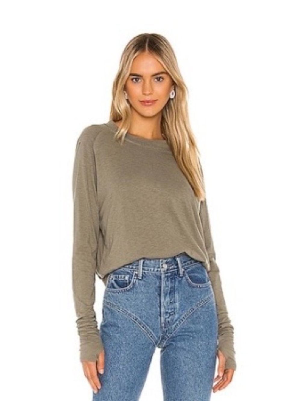 Free People X We The Free Arden Tee in Army Green